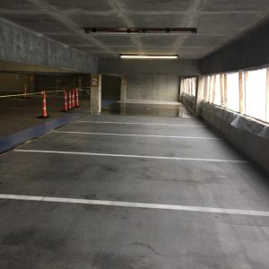 Concrete coating in parking ramp